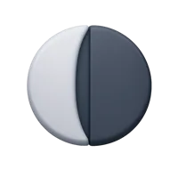 Last quarter moon front-facing 3D icon for astronomy, weather, and night themed UI design