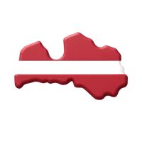 Latvia front-facing 3D UI icon for travel apps, country selectors, maps, and regional interfaces