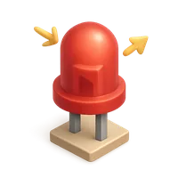 Isometric 3D icon of a led diode, stylized vector illustration for digital icon sets