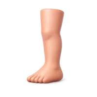 Front-facing leg 3D icon with medium-light skin tone in a premium non-isometric UI style