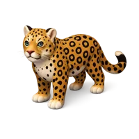 Isometric 3D leopard icon for free download, suitable for wildlife, safari, zoo, and animal education designs.