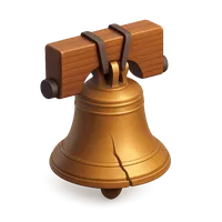 Isometric 3D icon of a liberty bell, stylized vector illustration for digital icon sets