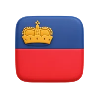 Front-facing Liechtenstein 3D UI icon in a premium non-isometric style for travel and geography interfaces.
