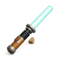 Isometric 3D icon of a lightsaber, stylized vector illustration for digital icon sets