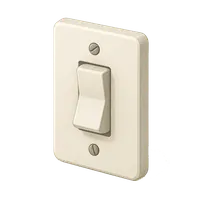 Isometric 3D icon of a light switch, stylized vector illustration for digital icon sets