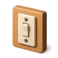 Isometric 3D icon of a light switch cover, stylized vector illustration for digital icon sets