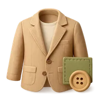 Isometric 3D icon of a linen blazer, stylized vector illustration for digital icon sets