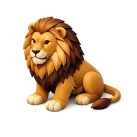 Lion isometric 3D icon, free download for wildlife, safari, and zoo themed designs