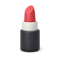 Front-facing lipstick 3D icon for beauty, makeup, cosmetic, and shopping UI design
