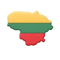 Lithuania front-facing 3D UI icon for travel, geography, and country selection interfaces