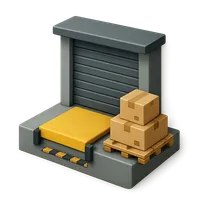 Isometric 3D icon of a loading dock, stylized vector illustration for digital icon sets