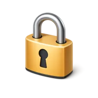 Lock isometric 3D icon for security, privacy, password protection, and secure access visuals