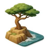 Isometric 3D icon of a lone cypress, stylized vector illustration for digital icon sets