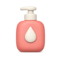 Front-facing lotion bottle 3D icon for skincare, beauty, wellness, and personal care UI design