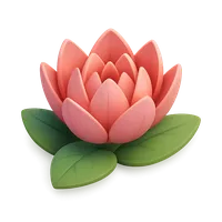 Isometric 3D icon of a lotus flower, stylized vector illustration for digital icon sets