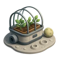 Isometric 3D icon of a lunar greenhouse, stylized vector illustration for digital icon sets