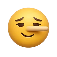 Front-facing lying face 3D icon for chat apps, emoji reactions, and expressive UI design, free to download.