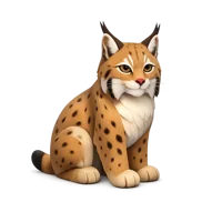 Isometric 3D lynx icon, free download for wildlife, nature, forest animal, and educational design projects