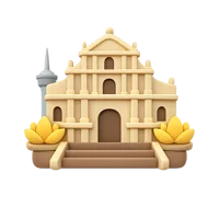 Macau front-facing 3D UI icon for travel, map, and destination interfaces, free to download