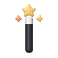 Magic wand front-facing 3D icon for fantasy apps, games, and magical UI design