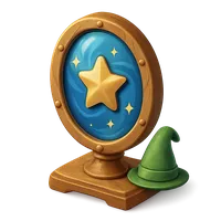 Isometric 3D icon of a magic mirror, stylized vector illustration for digital icon sets