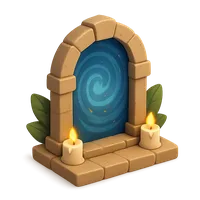 Isometric 3D icon of a magic portal, stylized vector illustration for digital icon sets