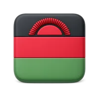 Malawi front-facing 3D UI icon for country selectors, travel apps, maps, and geography interfaces