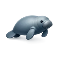 Manatee isometric 3D icon for wildlife, marine life, and conservation themed designs