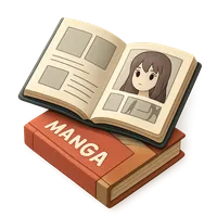 Isometric 3D icon of a manga, stylized vector illustration for digital icon sets