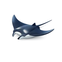 Isometric 3D manta ray icon for marine life, ocean, and underwater themed designs