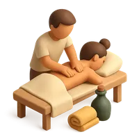 Isometric 3D icon of a massage, stylized vector illustration for digital icon sets