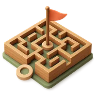 Isometric 3D icon of a maze, stylized vector illustration for digital icon sets