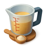 Isometric 3D icon of a measuring cup, stylized vector illustration for digital icon sets