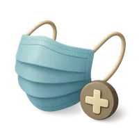 Isometric 3D icon of a medical mask, stylized vector illustration for digital icon sets