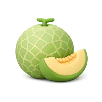Melon front-facing 3D icon for food, grocery, and healthy lifestyle UI design