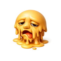 Melting face isometric 3D icon for emoji, reactions, and expressive digital designs