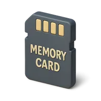 Isometric 3D icon of a memory card, stylized vector illustration for digital icon sets