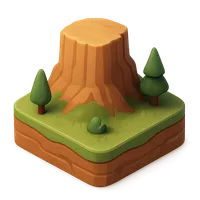 Isometric 3D icon of a mesa, stylized vector illustration for digital icon sets