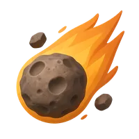 Isometric 3D icon of a meteorite, stylized vector illustration for digital icon sets