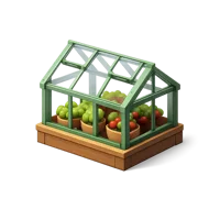 Mini greenhouse isometric 3D icon for indoor gardening, seedlings, and home plant growing