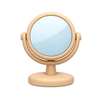 Front-facing mirror 3D icon for home, bathroom, vanity, and interior design UI