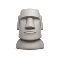 Front-facing Moai Statue 3D icon in a premium non-isometric UI style, inspired by Easter Island stone monuments.