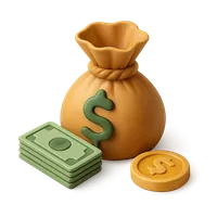 Isometric 3D icon of Money Bag, including keywords: money, bag.