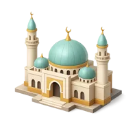 Mosque isometric 3D icon for religion, architecture, travel, and cultural design projects