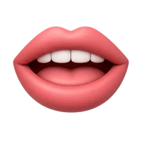 Front-facing mouth 3D icon in a premium non-isometric UI style, free to download