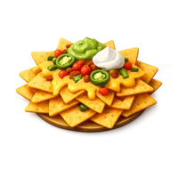 Nachos isometric 3D icon, free download for food menus, snack apps, and restaurant design projects.
