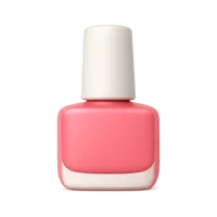 Front-facing nail polish 3D icon in a premium non-isometric UI style, free for beauty and cosmetics interfaces.