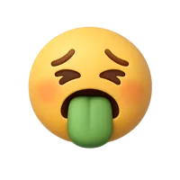Nauseated face front-facing 3D icon for health apps, emoji reactions, and messaging UI