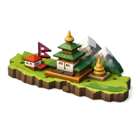 Nepal isometric 3D icon for travel, geography, tourism, and country-themed design projects