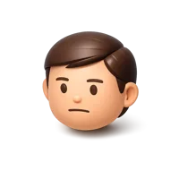 Neutral face isometric 3D icon for emoji reactions, chat apps, and mood indicators
